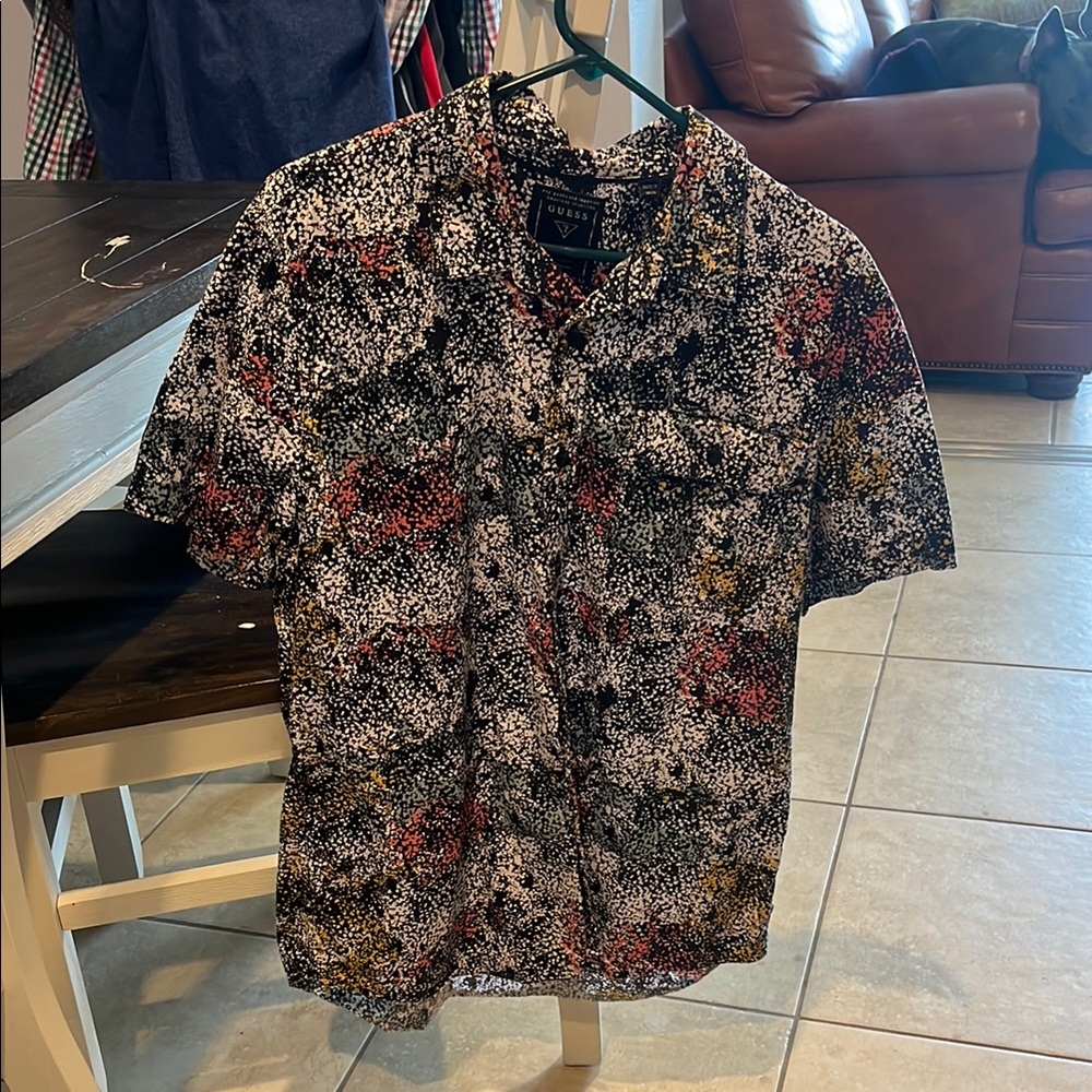 Guess Multicolor Patterned Button Down Shirt